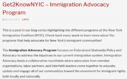 Get2KnowNYIC – Immigration Advocacy Program